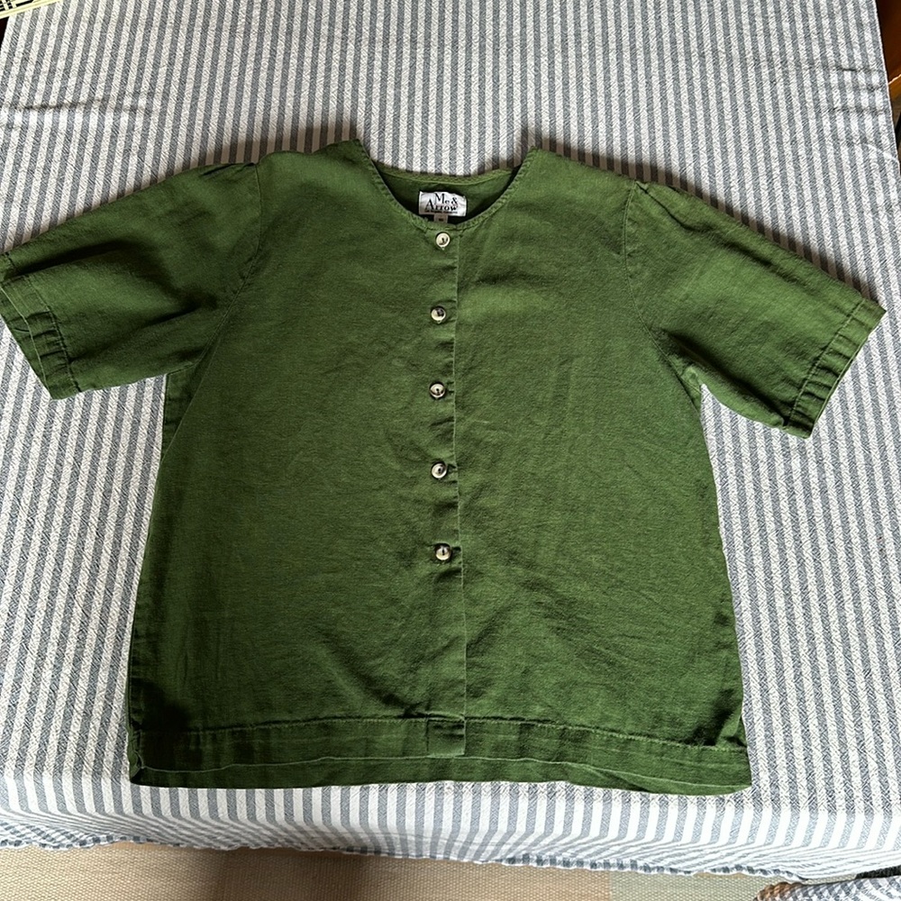 Me & Arrow linen boxy button up